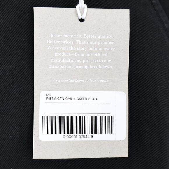 Everlane The Organic Kick Flare Pant Black Size 4 NWT - Picture 4 of 6